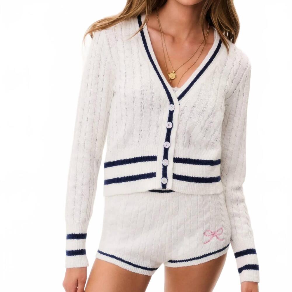NEW LOVESHACKFANCY evabella cardigan in seaspray ivory